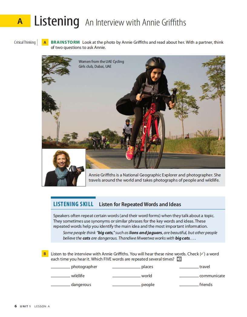 《Pathways Listening Speaking and Critical Thinking Level 1 (A2 / B1)》国家地理Pathways 第1级别插图6 《Pathways Listening Speaking and Critical Thinking Level 1 (A2 / B1)》国家地理Pathways 第1级别 - Bukids