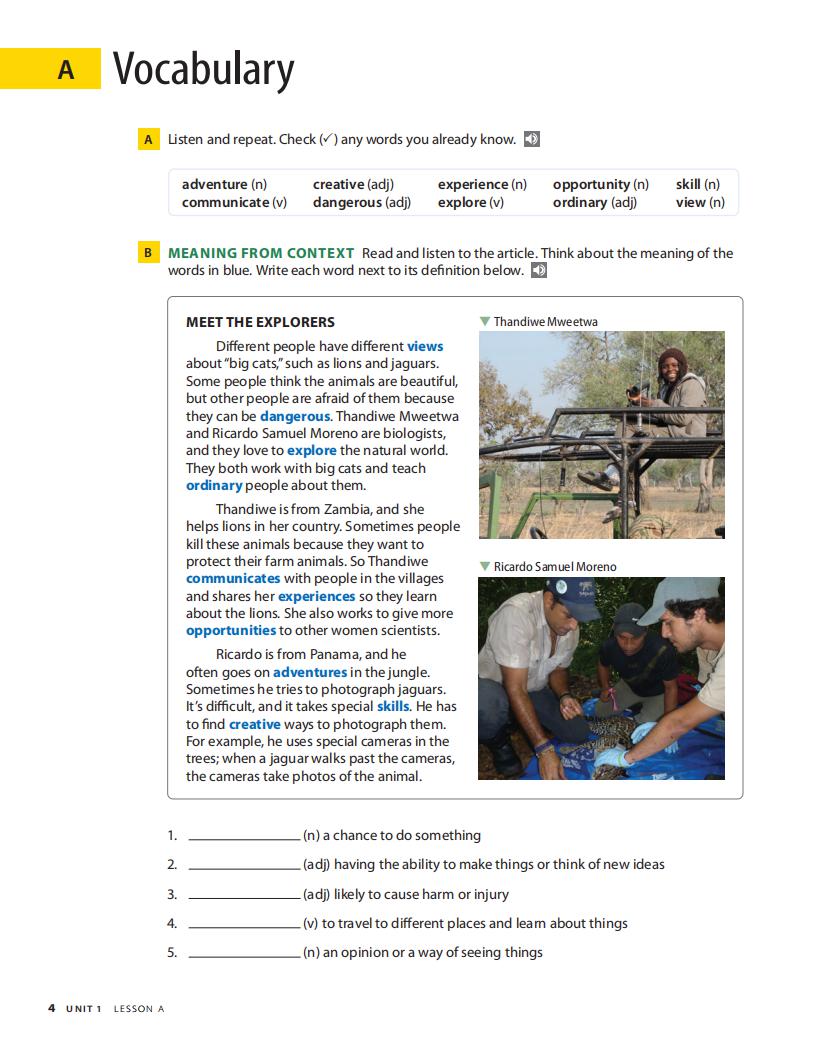 《Pathways Listening Speaking and Critical Thinking Level 1 (A2 / B1)》国家地理Pathways 第1级别插图4 《Pathways Listening Speaking and Critical Thinking Level 1 (A2 / B1)》国家地理Pathways 第1级别 - Bukids