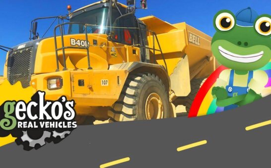 《壁虎车库-壁虎叔叔的真车秀》Real Construction Trucks for Children - Gecko's Real Vehicles英文版 [2013年]